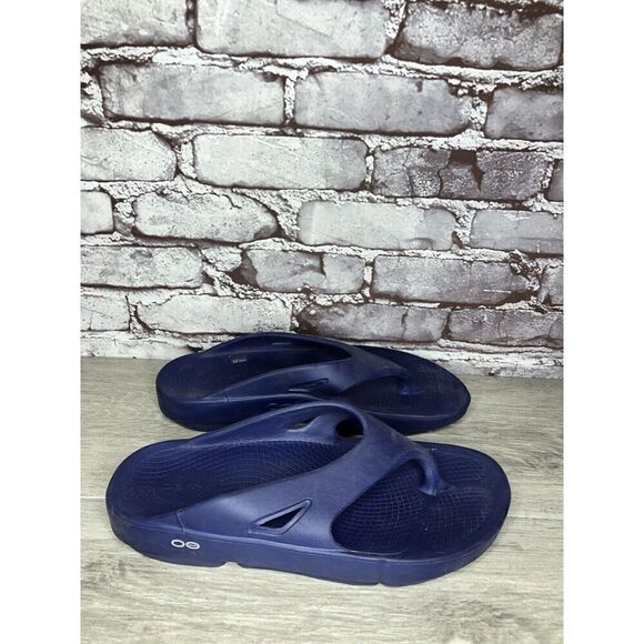 OOFOS OOriginal Navy Blue Lightweight Recovery Flip Flops Sandals Men 42EU/9M US - Picture 5 of 16